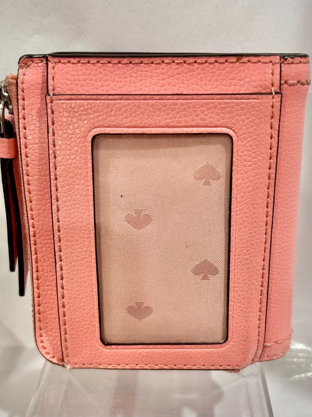 Kate Spade Peach/ Coral Leather Zip Wallet